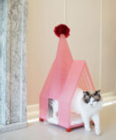 Pink Pet House Cat Bed