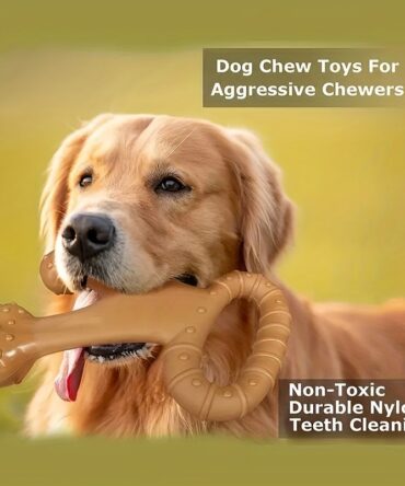 Durable Nylon Dog Chew Bone - Interactive Bite-Resistant Chew Toy