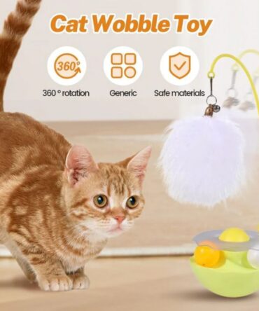 Wobble Pet Toy with Feather & Catnip