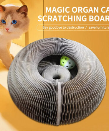 Magic Foldable Cat Scratching Board With Bell Accordion